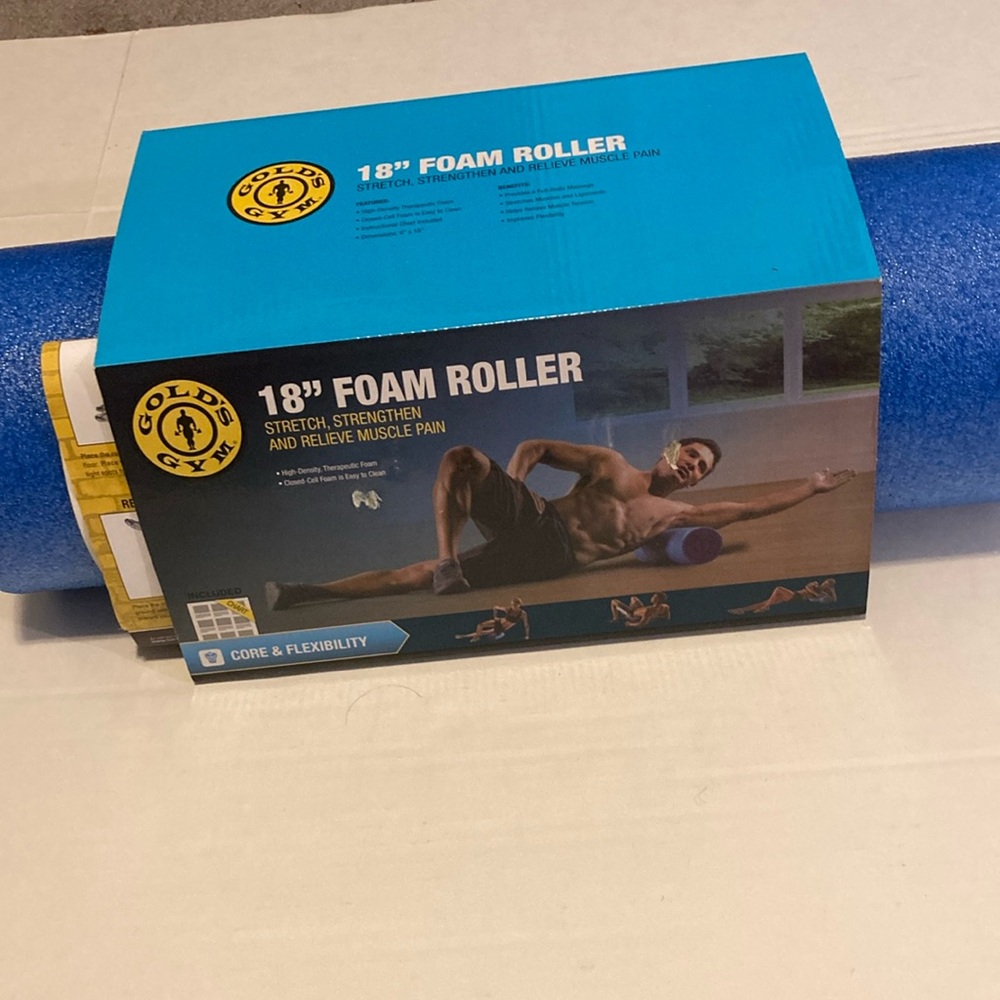 Golds gym foam roller stretch strengthen muscles exercise Health and wellness